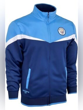 Official Manchester City FC Soccer Track Jacket - Blue/Navy  Size Mens Small (S)